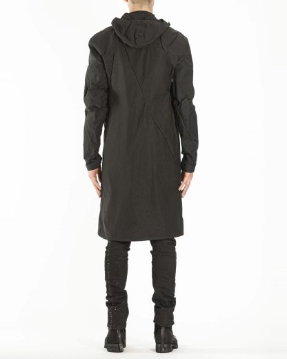 LEON EMANUEL BLANCK men distortion over under coat DIS M OUC 01 herren jacke jacket mantel waxed cotton black hide m 6