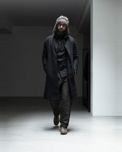 TAICHI MURAKAMI pilot cap chapka muetze horse kangaroo leather grey black cashmere hide m 4