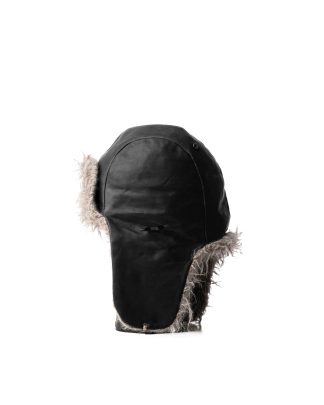TAICHI MURAKAMI pilot cap chapka muetze horse leather black cashmere hide m 2