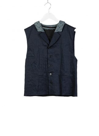 m.a cross maurizio amadei men classic buttoned vest L100K LCES herren weste linen cotton elastan black dark blue hide m 2