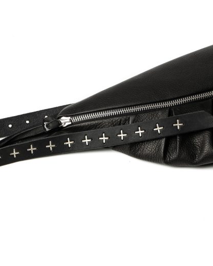 m.a maurizio amadei women small belt bag BY101S SY1.0 guertel tasche soft cow leather black hide m 4