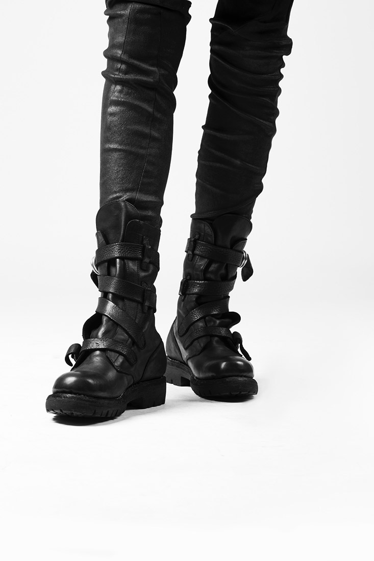 hide-m | GUIDI 5308CGV Women Military Boot Black, with vibram sole