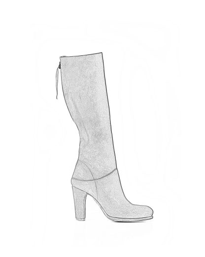M.A Macross Maurizio Amadei SW7C46Z NUB 1.0 Women High Back Zip Heel Boot Shoe Damen Stiefel cow leather black hide m 1