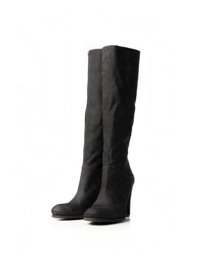 M.A Macross Maurizio Amadei SW7C46Z NUB 1.0 Women High Back Zip Heel Boot Shoe Damen Stiefel cow leather black hide m 3