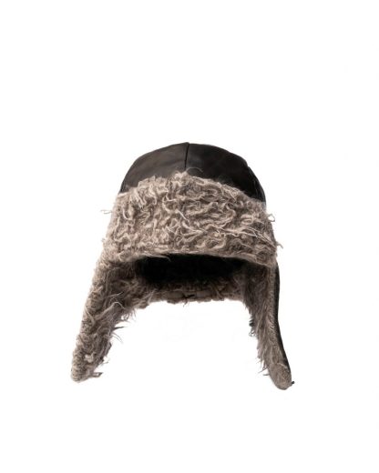 Taichi Murakami Pilot Cap Mutze Hat horse leather cashmere grey black hide m 1