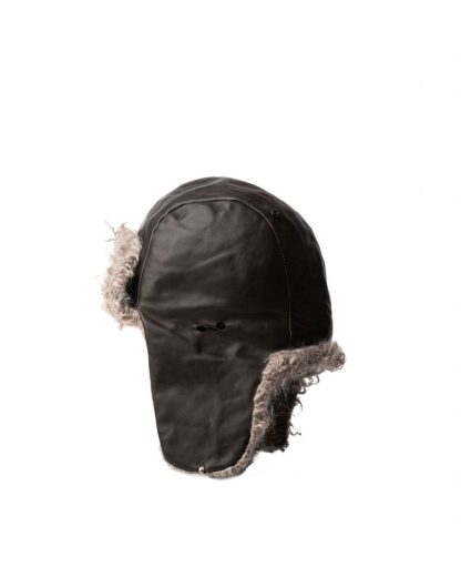 Taichi Murakami Pilot Cap Mutze Hat horse leather cashmere grey black hide m 2