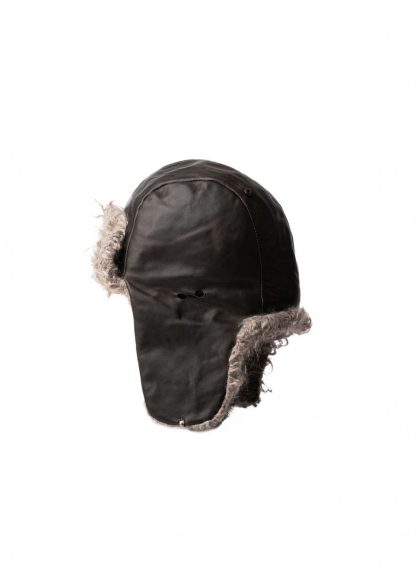 Taichi Murakami Pilot Cap Mutze Hat horse leather cashmere grey black hide m 2