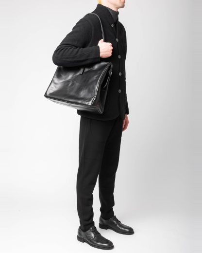 MA+ Maurizio Amadei BR231 CU15 Iron Rim Medium Doctor Bag men women herren damen tasche horse leather black hide m 14