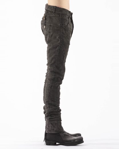 BORIS BIDJAN SABERI BBS P13HS TF F1939 Men Tight Fit Pants Fully Hand Stitched 16h Vinyl Processed Nickel Pressed 2 Tons Body Molded herren hose jeans handmade cotton ly dark grey hide m 4