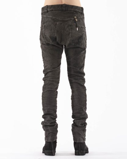 BORIS BIDJAN SABERI BBS P13HS TF F1939 Men Tight Fit Pants Fully Hand Stitched 16h Vinyl Processed Nickel Pressed 2 Tons Body Molded herren hose jeans handmade cotton ly dark grey hide m 5