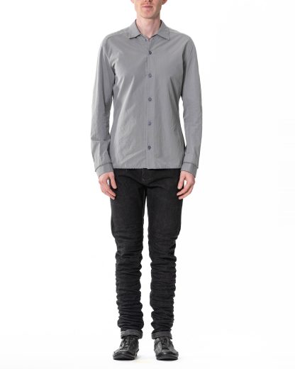 LAYER 0 Men Button Shirt Herren Hemd light grey cotton hide m 3