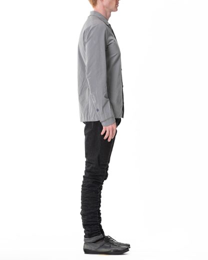 LAYER 0 Men Button Shirt Herren Hemd light grey cotton hide m 4