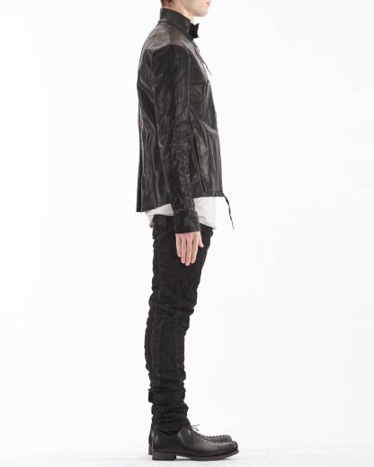 M.A Macross Maurizio Amadei Men Relaxed Biker Jacket J224Z CUF10 Herren Leder Jacke horse leather black hide m 5