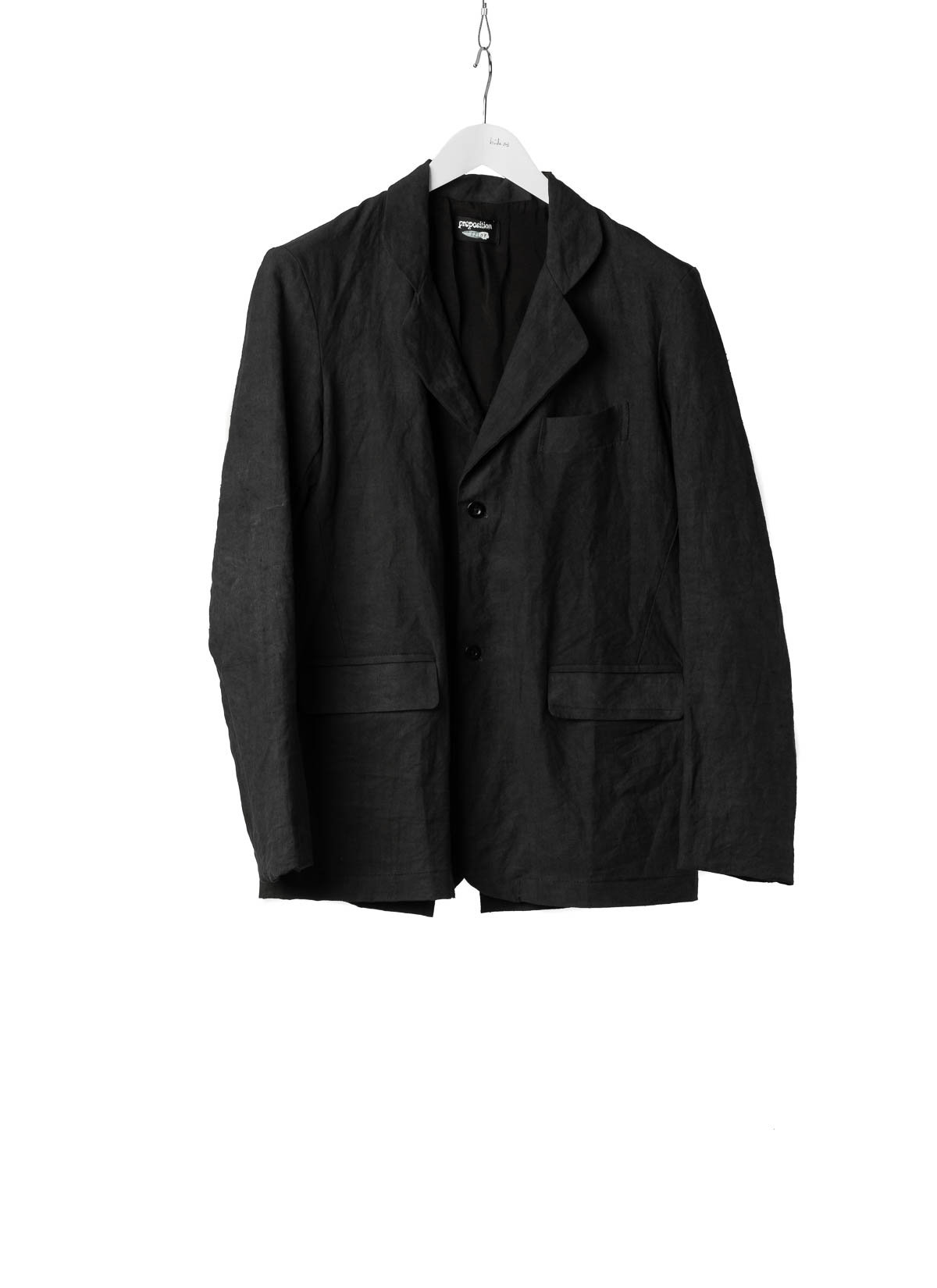 hide-m | PROPOSITION CLOTHING Tailored Jacket, black antique linen