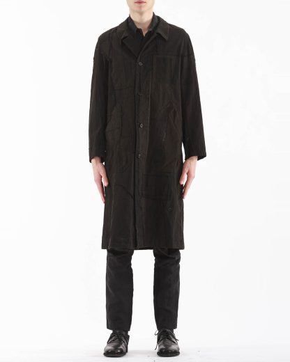 PROPOSITION CLOTHING Men Dust Coat Raincoat Herren Mantel CL 0165 overdyed vintage cotton shower proof black hide m 3