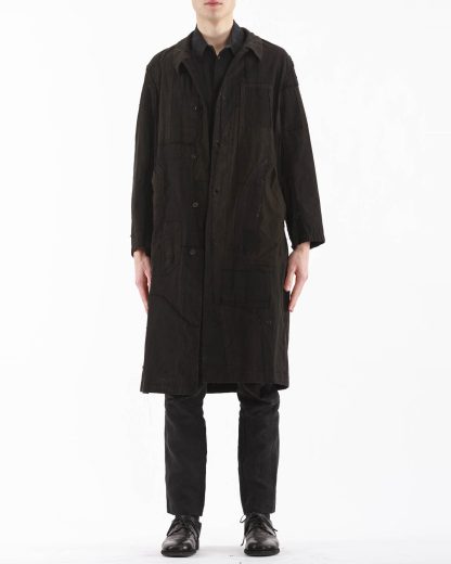 PROPOSITION CLOTHING Men Dust Coat Raincoat Herren Mantel CL 0165 overdyed vintage cotton shower proof black hide m 4