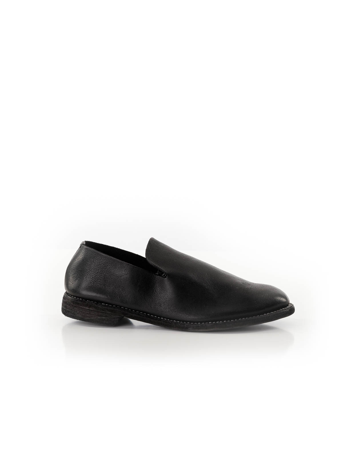 hide-m | GUIDI 100 Men Slipper with heel, black calf leather