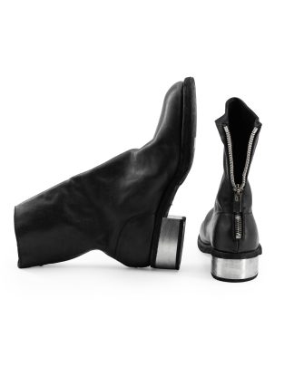 hide-m | GUIDI 788ZI Back Zip Mid Boot, Metal Heel, black horse