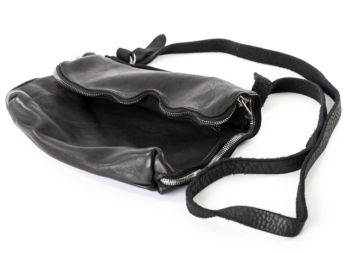 M black leather crossbody bag