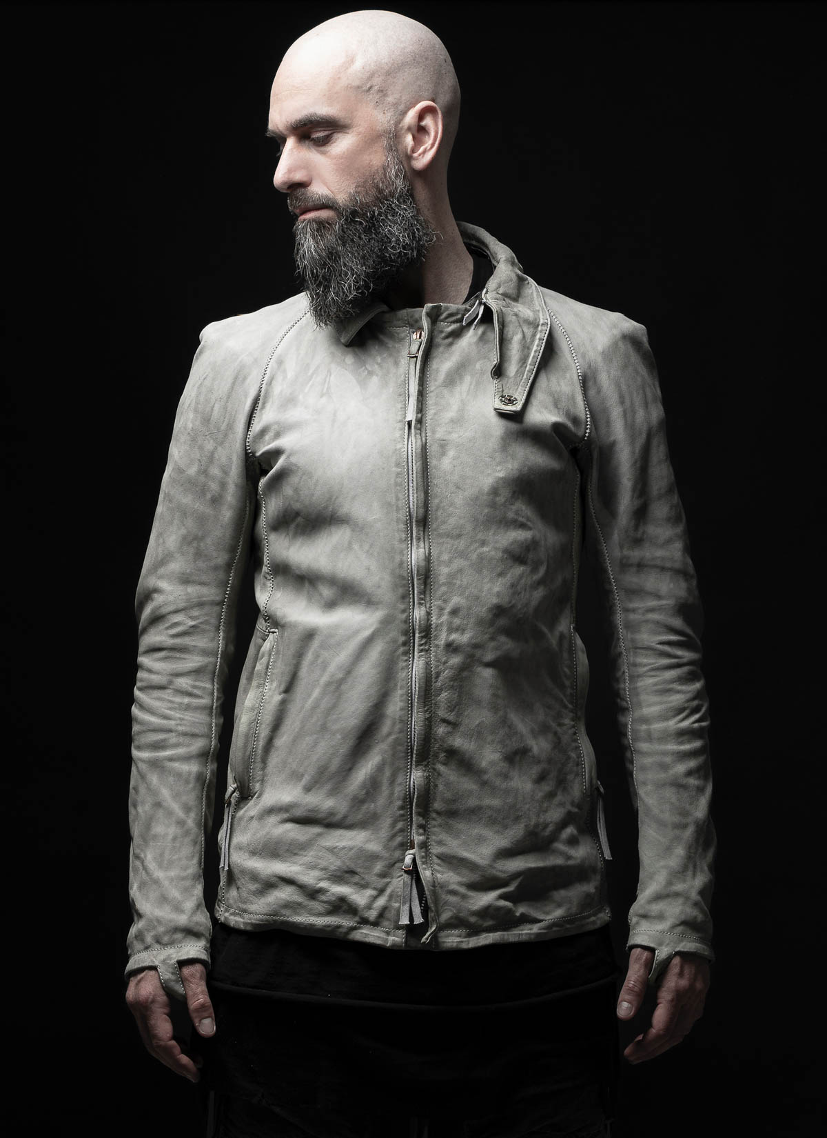 hide-m | BORIS BIDJAN SABERI Jacket J2, grey kangaroo leather