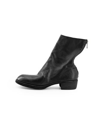 hide-m | GUIDI 788Z Back Zip Mid Boot, black horse leather