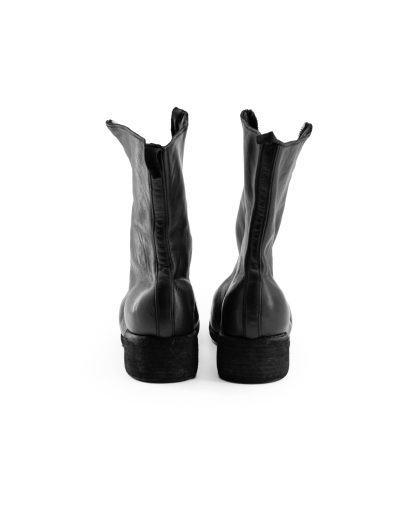 hide-m | GUIDI PL2 Mid Front Zip Boot, black horse leather