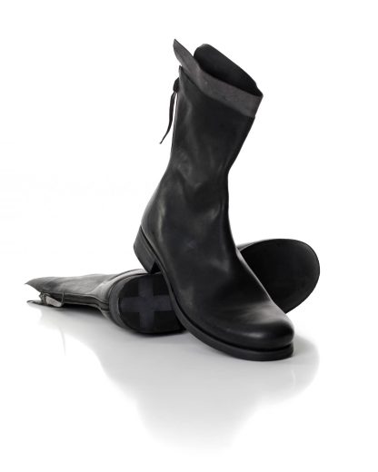 ma macross maurizio amadei men back zip boot extra S1N31Z shoe herren schuh stiefel horse leather black hide m 6