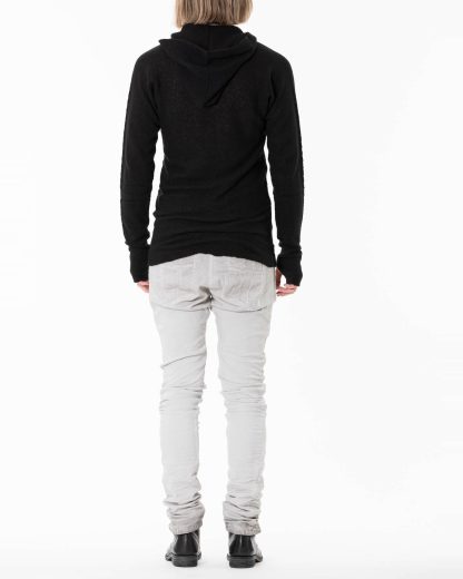 LABEL UNDER CONSTRUCTION LUC 30YXSW153 WS35 RG 38 9 Men Arched Long Hoodie Sweater Herren Pulli Pullover Sweatshirt cashmere silk black hide m 5