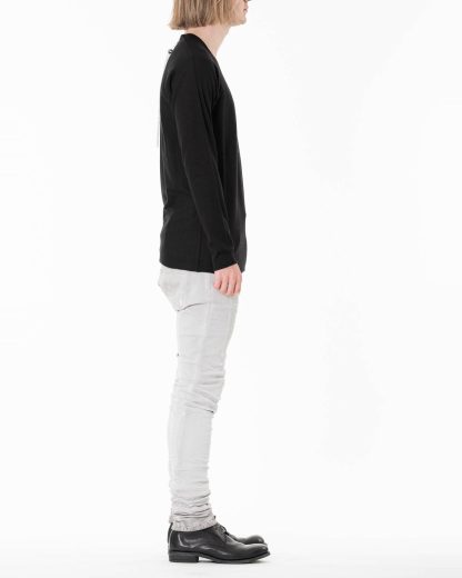 LABEL UNDER CONSTRUCTION LUC Men 38YXSW152 WS23 RG 389 Arched Sweater Lightweight Herren Pulli Sweatshirt Pullover cashmere silk black hide m 4