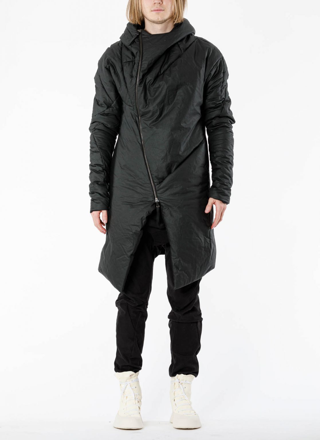 hide-m | LEON EMANUEL BLANCK Curved Hooded Coat, waxed cotton