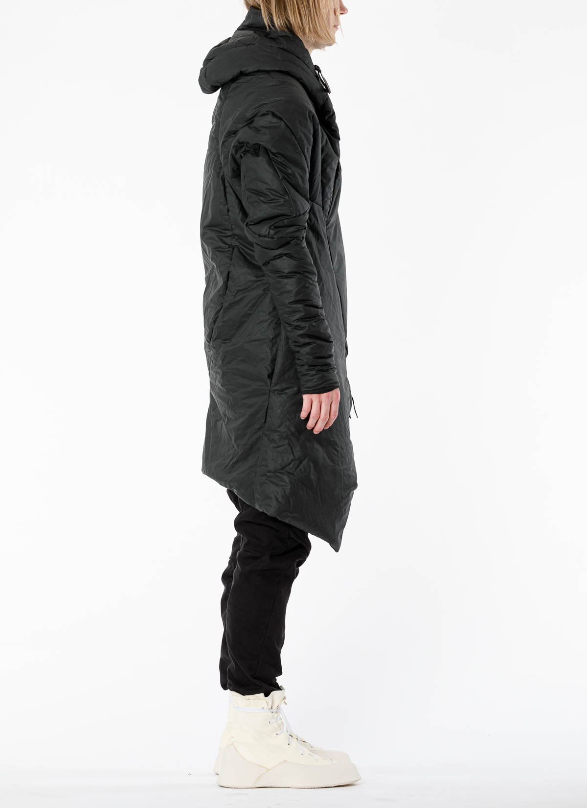 hide-m | LEON EMANUEL BLANCK waxed Hooded Curved Coat, cotton