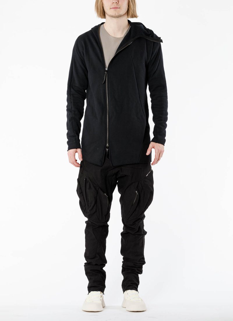 hide-m | LEON EMANUEL BLANCK Zipped Hoody Jacket, black cotton