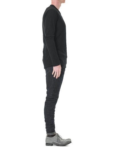LAYER 0 Alessio Zero Men Longsleeve Tshirt heren langarm shirt tee cotton black hide m 4