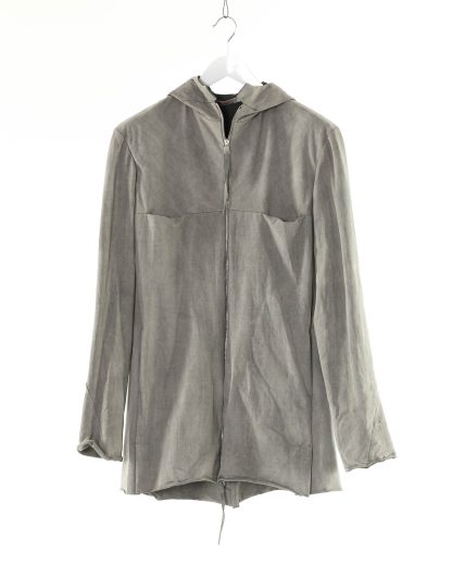 MA Macross Maurizio Amadei Men Long Hooded Zipped Jacket J222DZHL JME Herren Jacke cotton ea carbon light grey hide m 1