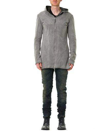 MA Macross Maurizio Amadei Men Long Hooded Zipped Jacket J222DZHL JME Herren Jacke cotton ea carbon light grey hide m 4