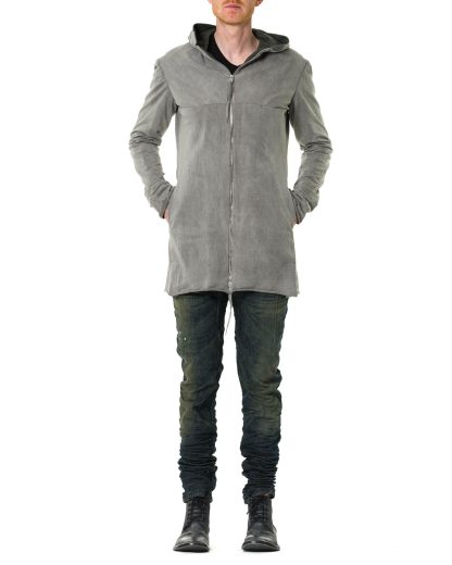 MA Macross Maurizio Amadei Men Long Hooded Zipped Jacket J222DZHL JME Herren Jacke cotton ea carbon light grey hide m 5