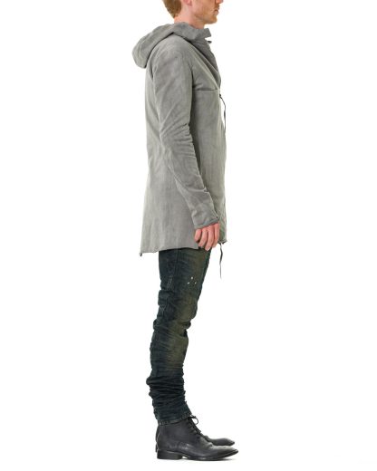 MA Macross Maurizio Amadei Men Long Hooded Zipped Jacket J222DZHL JME Herren Jacke cotton ea carbon light grey hide m 6