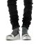 BORIS BIDJAN SABERI BBS men BAMBA3.1 high top zip sneaker shoe boot herren schuh object dyed hand treated nat white tan cow leather perforated ink grey hide m 10