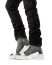 BORIS BIDJAN SABERI BBS men BAMBA3.1 high top zip sneaker shoe boot herren schuh object dyed hand treated nat white tan cow leather perforated ink grey hide m 12