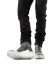 BORIS BIDJAN SABERI BBS men BAMBA3.1 high top zip sneaker shoe boot herren schuh object dyed hand treated nat white tan cow leather perforated ink grey hide m 13