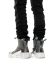 BORIS BIDJAN SABERI BBS men BAMBA3.1 high top zip sneaker shoe boot herren schuh object dyed hand treated nat white tan cow leather perforated ink grey hide m 18