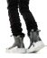 BORIS BIDJAN SABERI BBS men BAMBA3.1 high top zip sneaker shoe boot herren schuh object dyed hand treated nat white tan cow leather perforated ink grey hide m 19