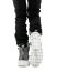 BORIS BIDJAN SABERI BBS men BAMBA3.1 high top zip sneaker shoe boot herren schuh object dyed hand treated nat white tan cow leather perforated ink grey hide m 22