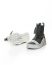 BORIS BIDJAN SABERI BBS men BAMBA3.1 high top zip sneaker shoe boot herren schuh object dyed hand treated nat white tan cow leather perforated ink grey hide m 8
