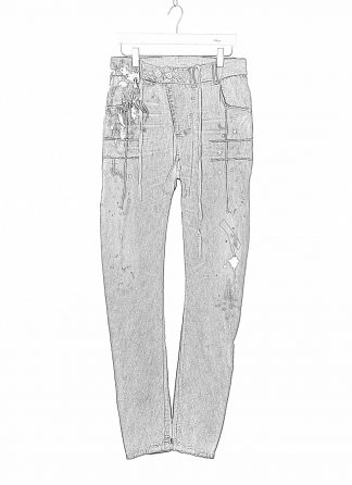 BORIS BIDJAN SABERI BBS men pants jeans P13.D TF FKU10002 The Maintenance Worker herren hose cotton pu dirty denim hide m 1