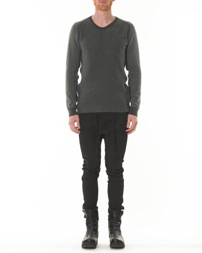LAYER 0 RN Sweater round neck men herren pulli pullover green grey hide m 3