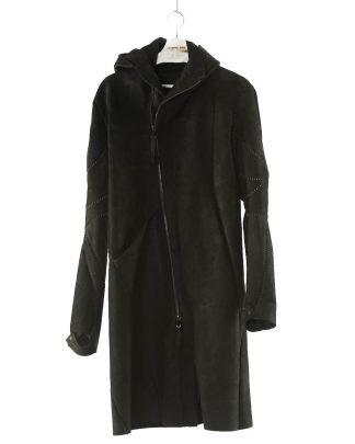 LEON EMANUEL BLANCK LEB Distortion Overundercoat Lined DIS OUC 01 M men coat parka herren leder mantel horse sharpened halbrau black hide m 1