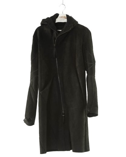 LEON EMANUEL BLANCK LEB Distortion Overundercoat Lined DIS OUC 01 M men coat parka herren leder mantel horse sharpened halbrau black hide m 1