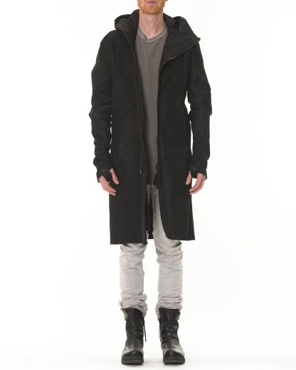 LEON EMANUEL BLANCK LEB Distortion Overundercoat Lined DIS OUC 01 M men coat parka herren mantel horse sharpened halbrau black hide m 3