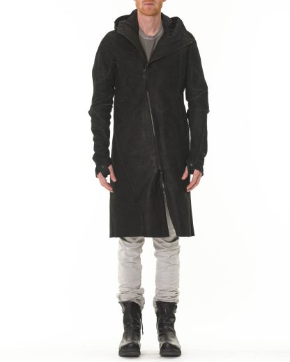 LEON EMANUEL BLANCK LEB Distortion Overundercoat Lined DIS OUC 01 M men coat parka herren mantel horse sharpened halbrau black hide m 4